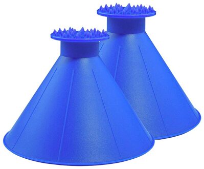 2x Kegel Vormige Auto Ijskrabber Winter Auto Window Voorruit Sneeuw Removal Tool Vorst Voorruit Cleaner Winter Tool Blauw