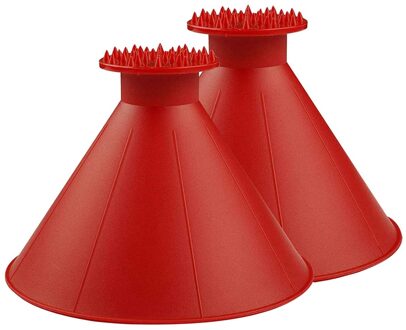 2x Kegel Vormige Auto Ijskrabber Winter Auto Window Voorruit Sneeuw Removal Tool Vorst Voorruit Cleaner Winter Tool rood