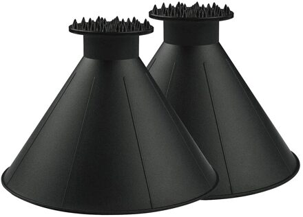 2x Kegel Vormige Auto Ijskrabber Winter Auto Window Voorruit Sneeuw Removal Tool Vorst Voorruit Cleaner Winter Tool zwart