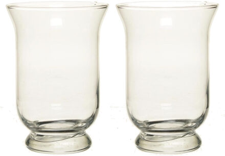 2x Kelk vaas glas 19,5 cm - Vazen Transparant