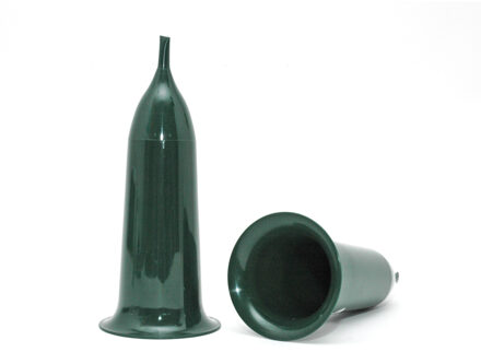 2x Kerkhof groene grafvazen 23 cm - Vazen