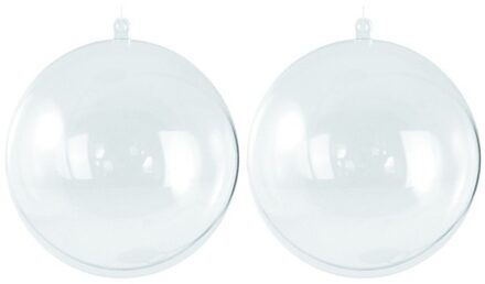 2x Kerstballen om te vullen 8 cm - Kerstbal Transparant