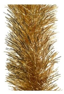 2x Kerstslingers goud 10 cm breed x 270 cm - Guirlande folie lametta - Gouden kerstboom versieringen