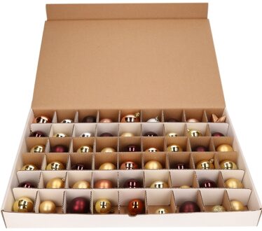 2x Kerstversiering opbergen dozen met deksel voor 6 cm Kerstballen - Kerstballen opbergboxen Wit