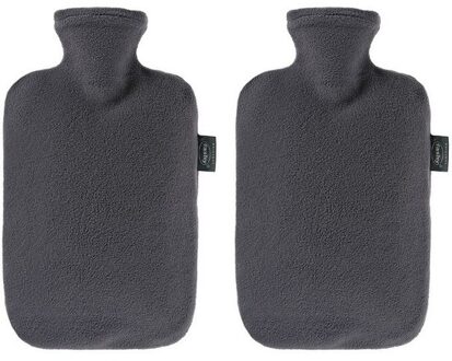 2x Kruiken met fleece hoes antraciet 2 liter - Action products
