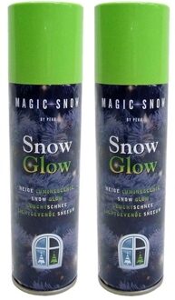 2x Kunst sneeuw glow in the dark 150 ml - Decoratiesneeuw Wit