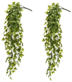 2x Kunstplant klimop hedera hangplant/tak 75 cm UV bestendig