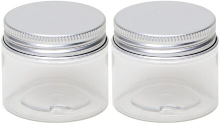 2x Kunststof weckpot/inmaakpot 50 ml met schroefdeksel - Action products