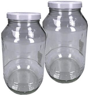 2x Luchtdichte weckpot transparant glas 1700 ml - Weckpotten