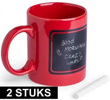 2x Luxe krijt mokken in het rood - Action products