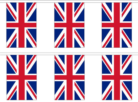 2x Luxe landen vlaggenlijnen Groot Brittannie/Engeland 3 meter