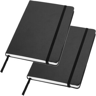 2x Luxe schriften A5 formaat met zwarte harde kaft - Notitieboek