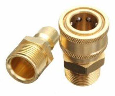 2X M22 3/8 Quick Release Adapter Connector Koppeling Voor Hogedrukreiniger Gereedschap