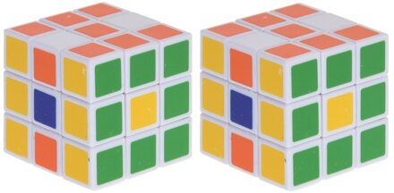2x Magische kubus puzzel spelletjes 3,5 cm speelgoed