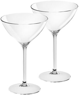 2x Martini James glazen transparant 300 ml van onbreekbaar kunststof - Cocktailglazen