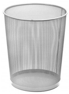 2x Metalen prullenmand/prullenbak zilver 34 cm