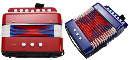 2x Mini Kleine Kinderen Keyboard Accordeon Rhythm Educatief Muziekinstrument Band Speelgoed Voor Kids Red & Blue