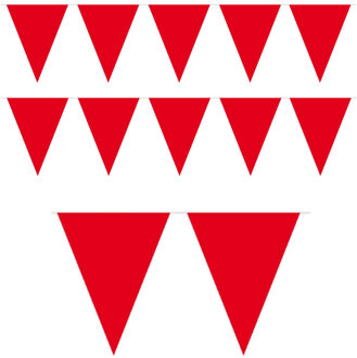 2x Mini vlaggenlijn / slinger versiering rood