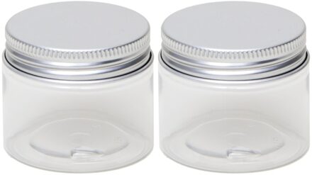 2x Mini weckpotje/inmaakpotje 50 ml van kunststof - Weckpotten Transparant