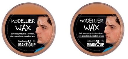 2x Modeleerwas 25 ml - Schmink make-up - Halloween/Carnaval verkleedaccessoires