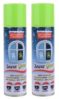 2x Nep sneeuw glow in the dark - Decoratiesneeuw Wit