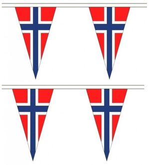 2x Noorwegen landen punt vlaggetjes 5 meter - slinger / vlaggenlijn met Noorse vlag