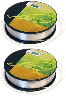 2x Nylon hobby binddraad/etalagedraad 0.3 mm x 25 meter op rol - Transparant - Sieradendraad - Visdraad - Nylon draad op rol