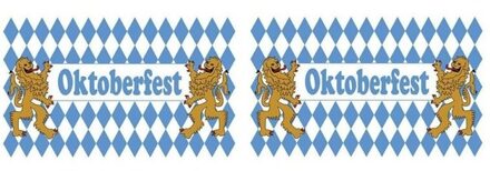 2x Oktoberfest vlaggen 90 x 150 cm - Bierfeest/beieren versiering - Wand/muur/deur decoratie