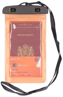 2x Oranje waterdichte documententasje/ paspoorthoesje - Paspoorthoesjes
