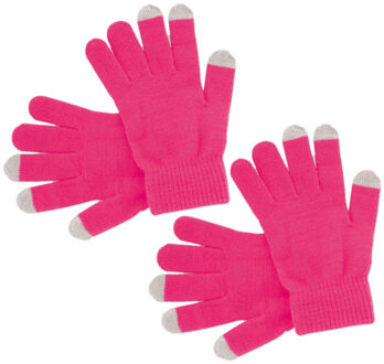 2x paar touchscreen smartphone handschoenen roze voor volwassenen