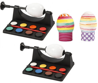 2x Paaseieren schilderen setje inclusief 12x witte plastic paaseieren - Feestdecoratievoorwerp