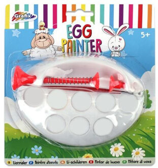 2x Paaseieren schilderen verfmolen hobby setje - Inclusief waterverf en kwastje - Pasen accessoires