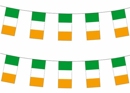 2x Papieren slinger Ierland 4 meter - Ierse vlag - Supporter feestartikelen - Landen decoratie/versiering