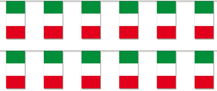 2x Papieren slinger Italie 4 meter -  Italiaanse vlag - Supporter feestartikelen - Landen decoratie/versiering