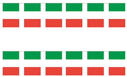 2x Papieren slinger Italie 4 meter -  Italiaanse vlag - Supporter feestartikelen - Landen decoratie/versiering