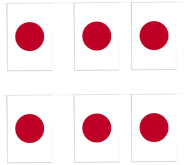 2x Papieren slinger Japan 4 meter -  Japanse vlag - Supporter feestartikelen - Landen decoratie/versiering