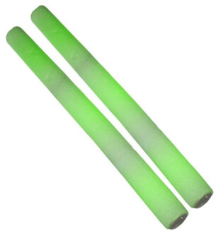 2x Partystaven met groen LED licht 48 cm