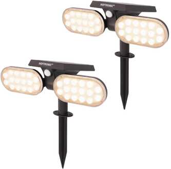 2x Pato Solar prikspot Zwart IP65 3000K