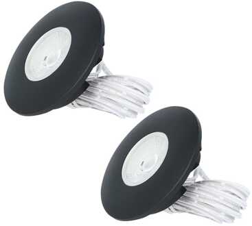 2x Pavo - LED Inbouwspots Badkamer IP44 Zwart