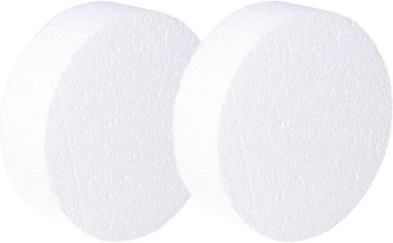 2x Piepschuim schijven 10 cm breed en 3 cm dik - hobby figuren artikelen