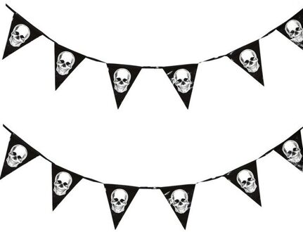 2x Piraten thema vlaggenlijnen/slingers 360 cm piraten decoratie