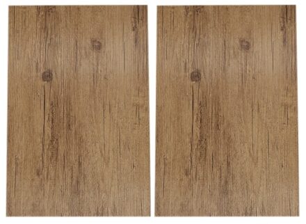 2x Placemat lichtbruine hout print 45 cm - Placemats/onderleggers tafeldecoratie - Tafel dekken