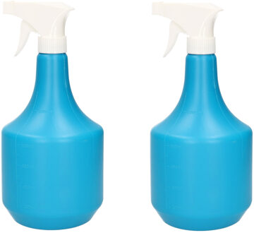 2x Plantenspuiten/waterspuiten 1 liter turqouise blauw - Waterverstuivers/watersproeiers