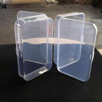 2x Plastic Clear Transparant Met Deksel Opbergdoos Collectie Container Case