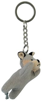 2x Pluche wolf knuffel sleutelhanger 6 cm - Speelgoed dieren sleutelhangers