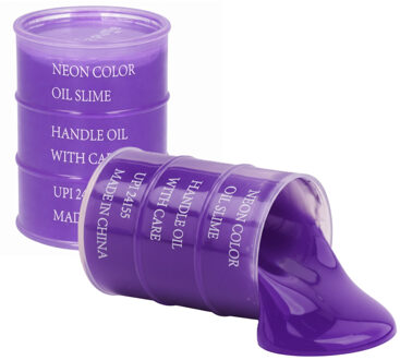2x Potjes speelgoed/hobby slijm paars in olievat 5,5 x 8 cm 150 ml inhoud