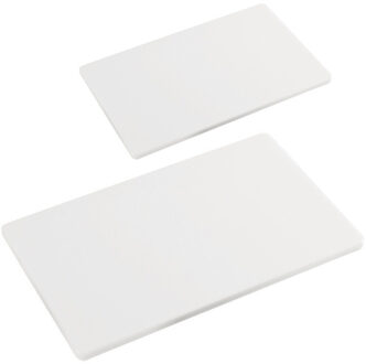 2x Professionele kunststof snijplanken set wit gastronorm 1/2 en 1/1