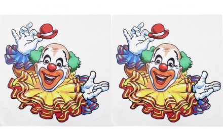 2x Raamsticker vrolijke clown 35 x 40 cm - Decoratiesticker - Carnaval/Circus themadecoratie