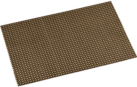 2x Rechthoekige onderleggers/placemats voor borden messing geweven print 29 x 43 cm - Placemats Goudkleurig