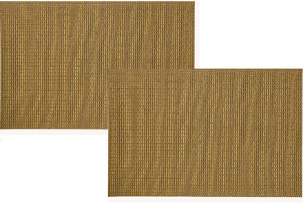 2x Rechthoekige placemats brons kunststof 45 x 30 cm - Placemats Bruin